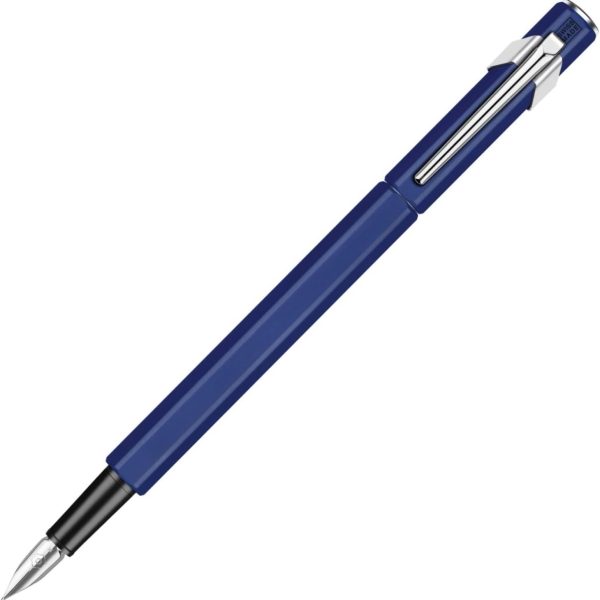 Fountain Pen — F-Nib (Fine Point), Blue; Dual-Use Design (Compatible with Ink Cartridges or Converters)