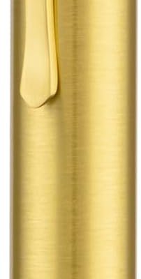 Fountain Pen — Medium Soft Gold Nib, Streamlined Brass Compact Travel Pen (Polished Brass Finish)