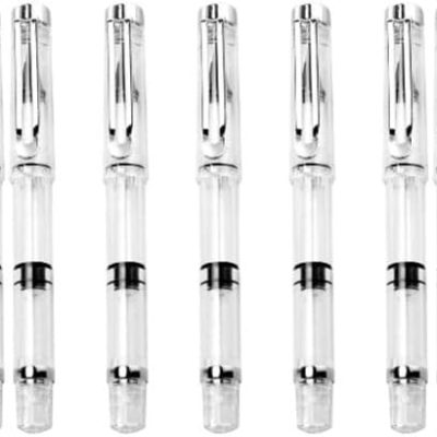 Set of 15 Refillable Brush Pens: Innovative writing tools; reusable ink-filling calligraphy brushes; suitable for beginners and users of piston-filling fountain pens.