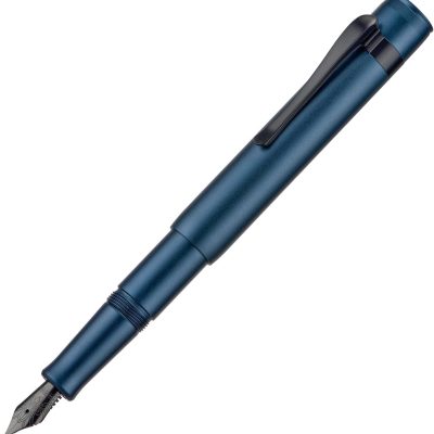 Fountain Pen — Medium Soft Nib, Streamlined Aluminum Alloy Compact Travel Pen (Midnight Blue)