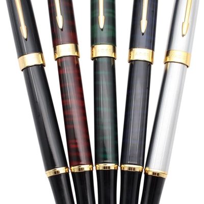 Set of 5 Classic Metal Fountain Pens: Includes ink converters; features a 5-color assortment; an exquisite gift pen set.