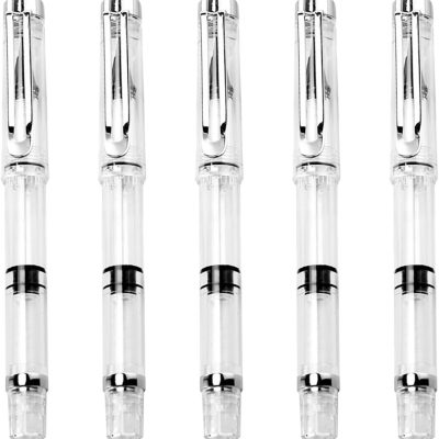 5-Piece Water Brush Pen Set — Refillable Fountain-Style Brush Pens; Ideal for Watercolor, Calligraphy, Painting, Sketching, and Journaling
