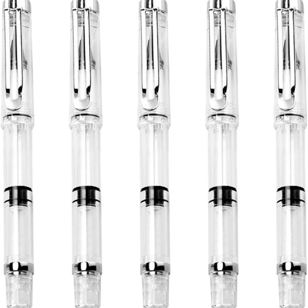 5-Piece Water Brush Pen Set — Refillable Fountain-Style Brush Pens; Ideal for Watercolor, Calligraphy, Painting, Sketching, and Journaling